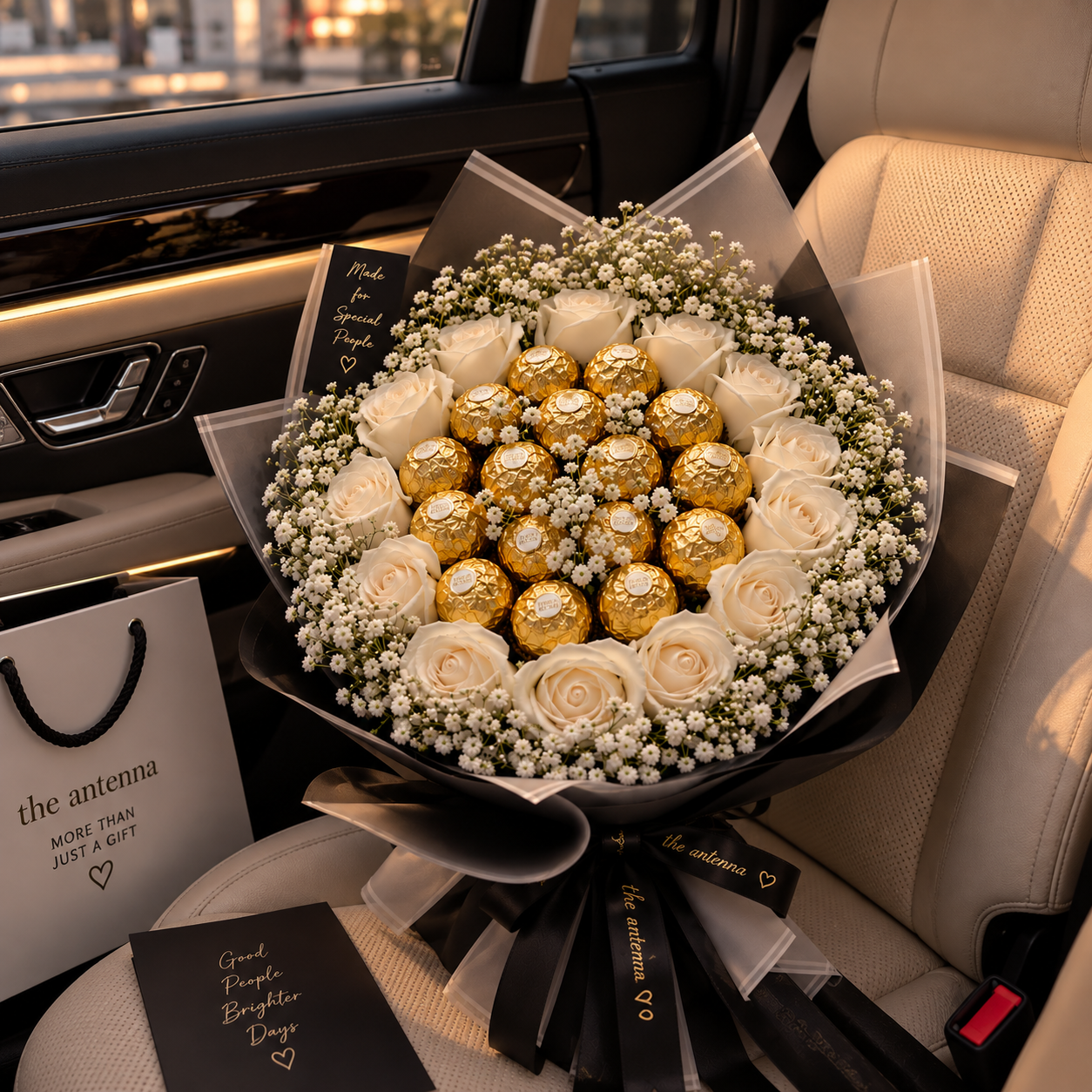 🌹 Golden Luxe Rose & Chocolate Bouquet - view 2