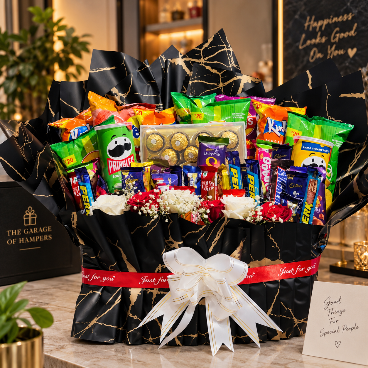 Luxury Birthday Snack & Chocolate Bouquet - view 1