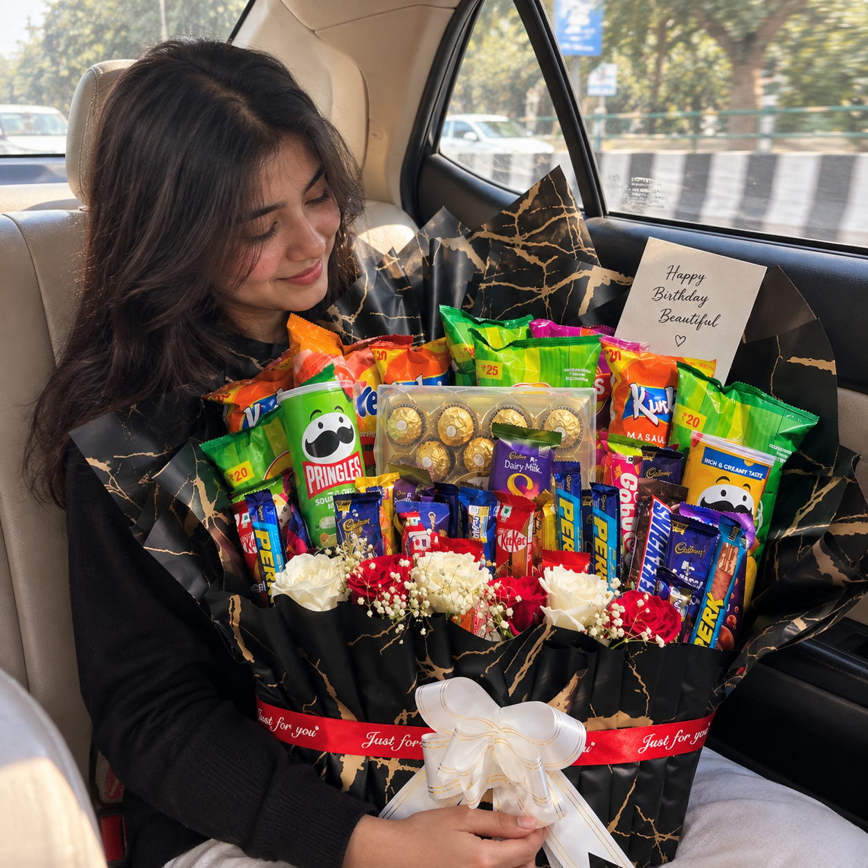 Luxury Birthday Snack & Chocolate Bouquet - view 2