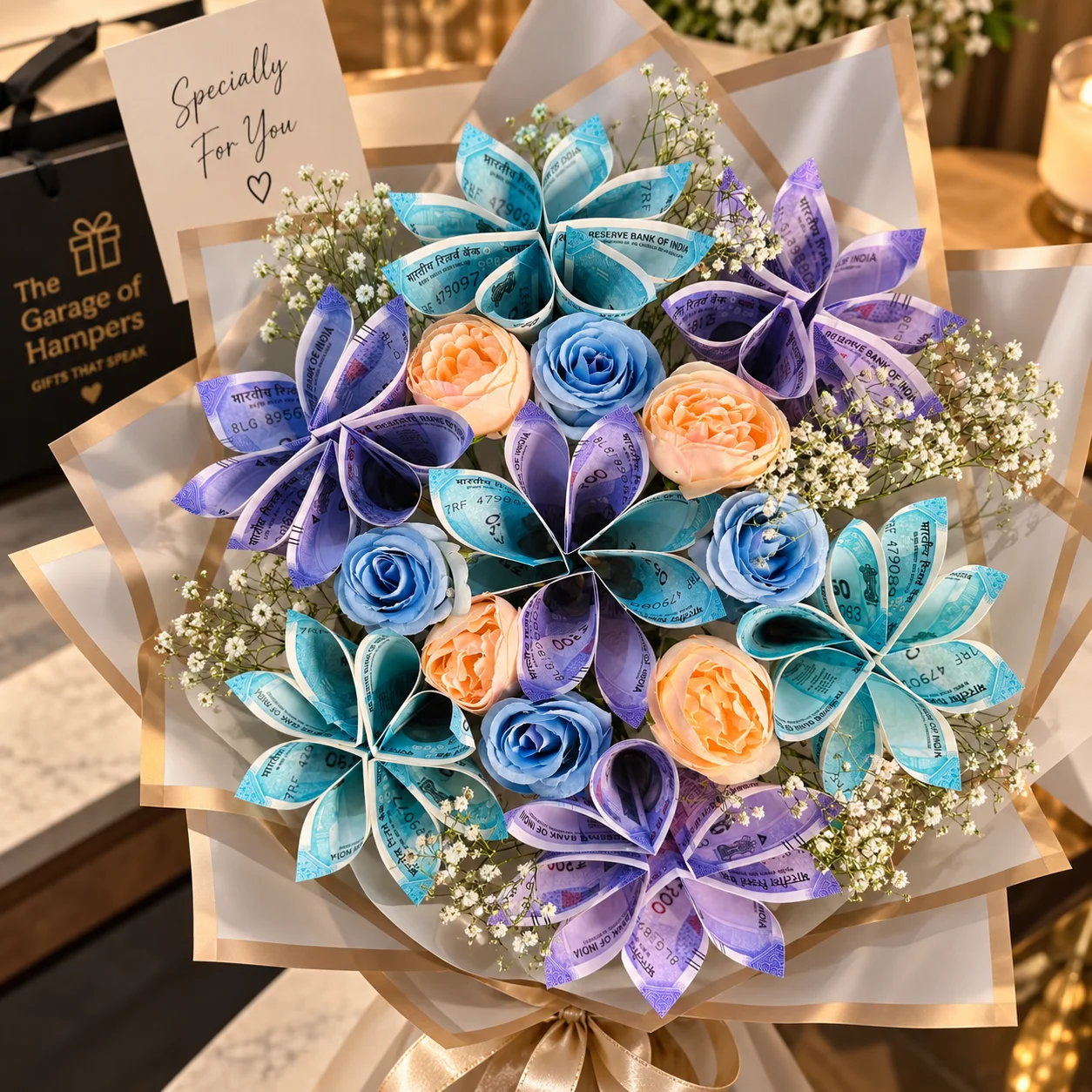 Blooming Fortune – Luxury Money Flower Bouquet - view 1